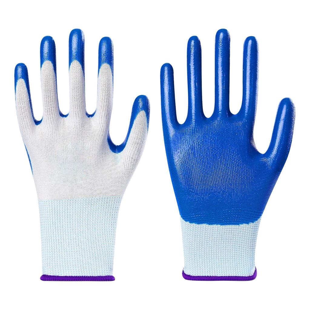 1 Pairs Of Non-slip Wear-resistant Breathable Nitrile Gloves Industrial Labor Building Construction Safety Non-slip Work Gloves
