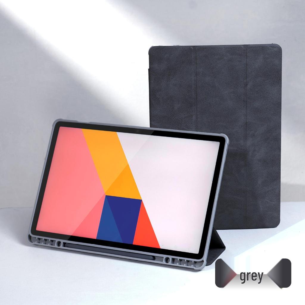 Samsung Galaxy Tab S9 Plus Leather Case, Non-Magnetic Tri-Fold Protective Stand Cover