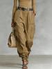 Street Multi-Pocket Workwear Pants Women Loose Wide Leg Casual Long Pants