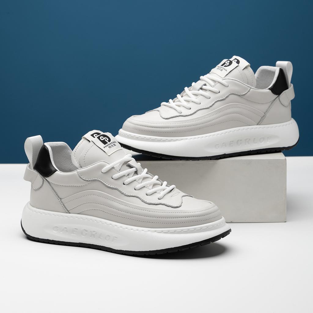 2025 direct supply men's shoes autumn trendy shoes new black and white contrasting color platform dad shoes men's sports and leisure shoes white shoes