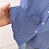 Chic Hong Kong Style Plaid Shirt for Women - Petite, Long-Sleeved, Perfect for Fall/Winter Commutes, Stylish and Versatile.