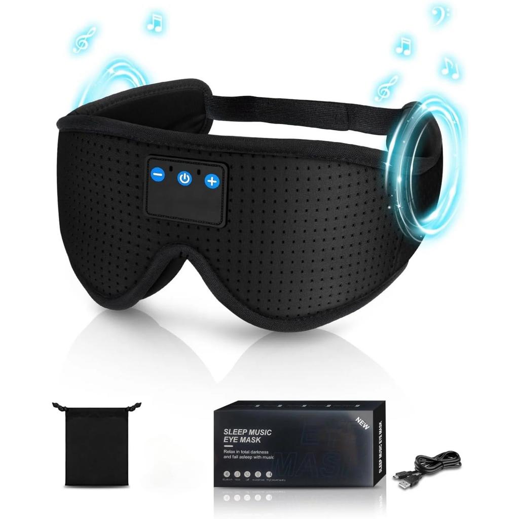 Bluetooth Schlafmasken-Kopfhörer, Verdunkelnde Sleepathy Schlafmaske, Verbesserte 3D-konturierte Schlafkopfhörer, Schlafmaske, Geschenk-Gadgets für Männer & Frauen