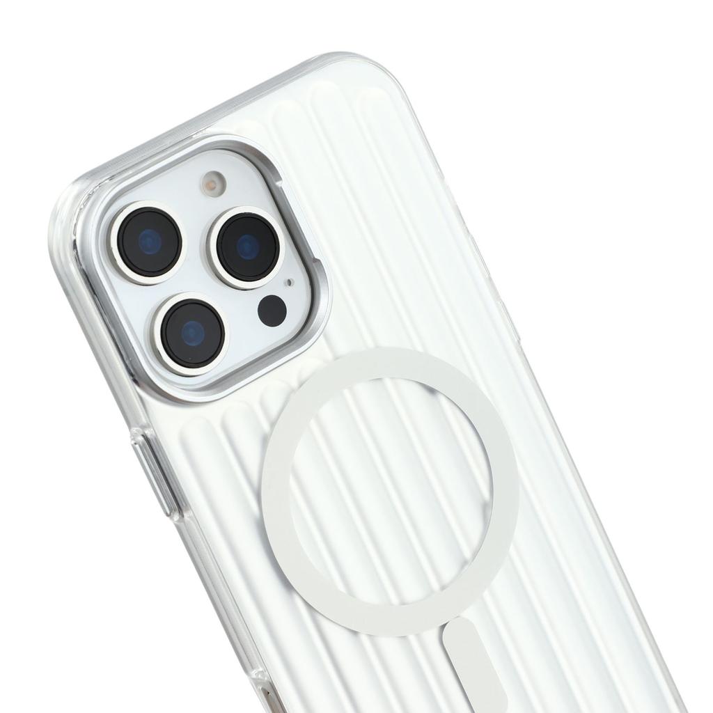 For iPhone 16 Pro Case Compatible with MagSafe Luggage Texture IMD TPU Phone Back Cover