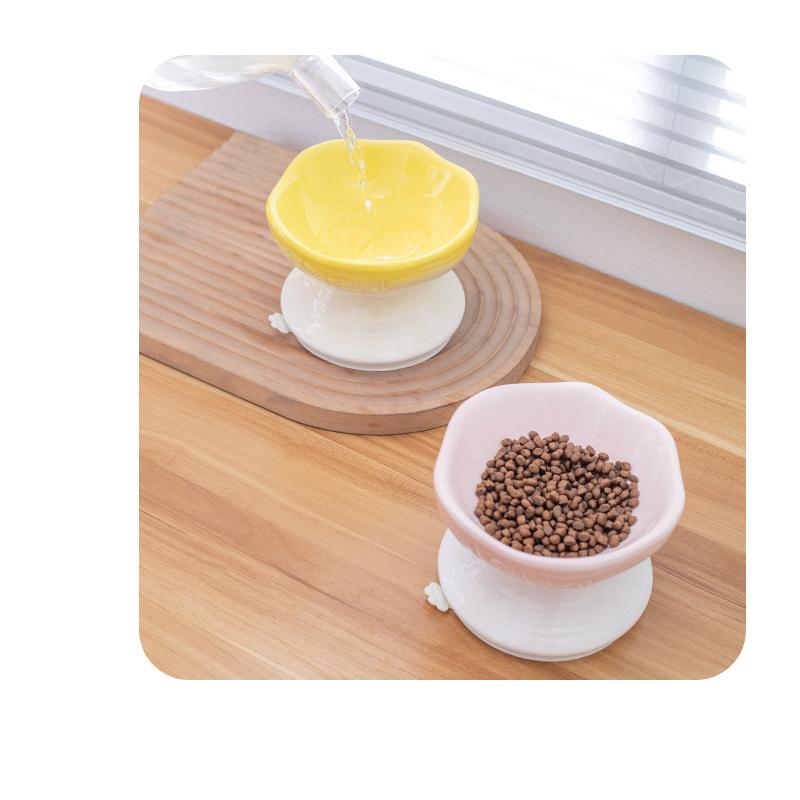 1pc High Appearance Ceramic High Foot Bowl Anti Overturning Pet Bowl Cat and Dog Bowl Grain Drinking Bowl Pet Supplies