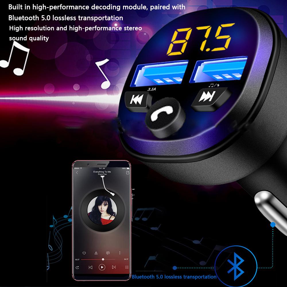 3.1A PD Car Charger QC 3.0 Fast Charge Square Car Cigarette Lighter Plug Car MP3 Player Charger Flash with Digital Display