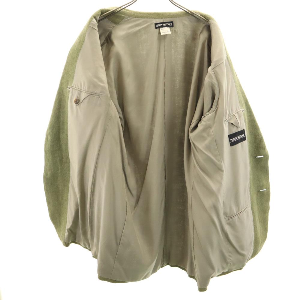 ISSEY MIYAKE made in Japan Blowout cloth tailored jacket XL Olive blazer Men's Used