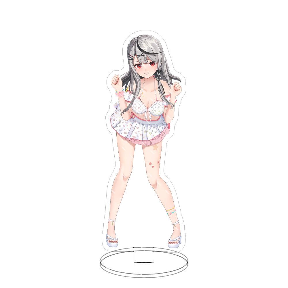 Swimsuit Party Time Hololive Vtuber Anime Figures Cosplay Acrylic Stands 15cm Model Mococo Kobo Ayame Desk Decor Standing Sign G
