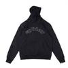 Felpa Sp5der Oversize Spessa in Pile con Stampa a Foglia Ragnatela Design Uomo Inverno Casual