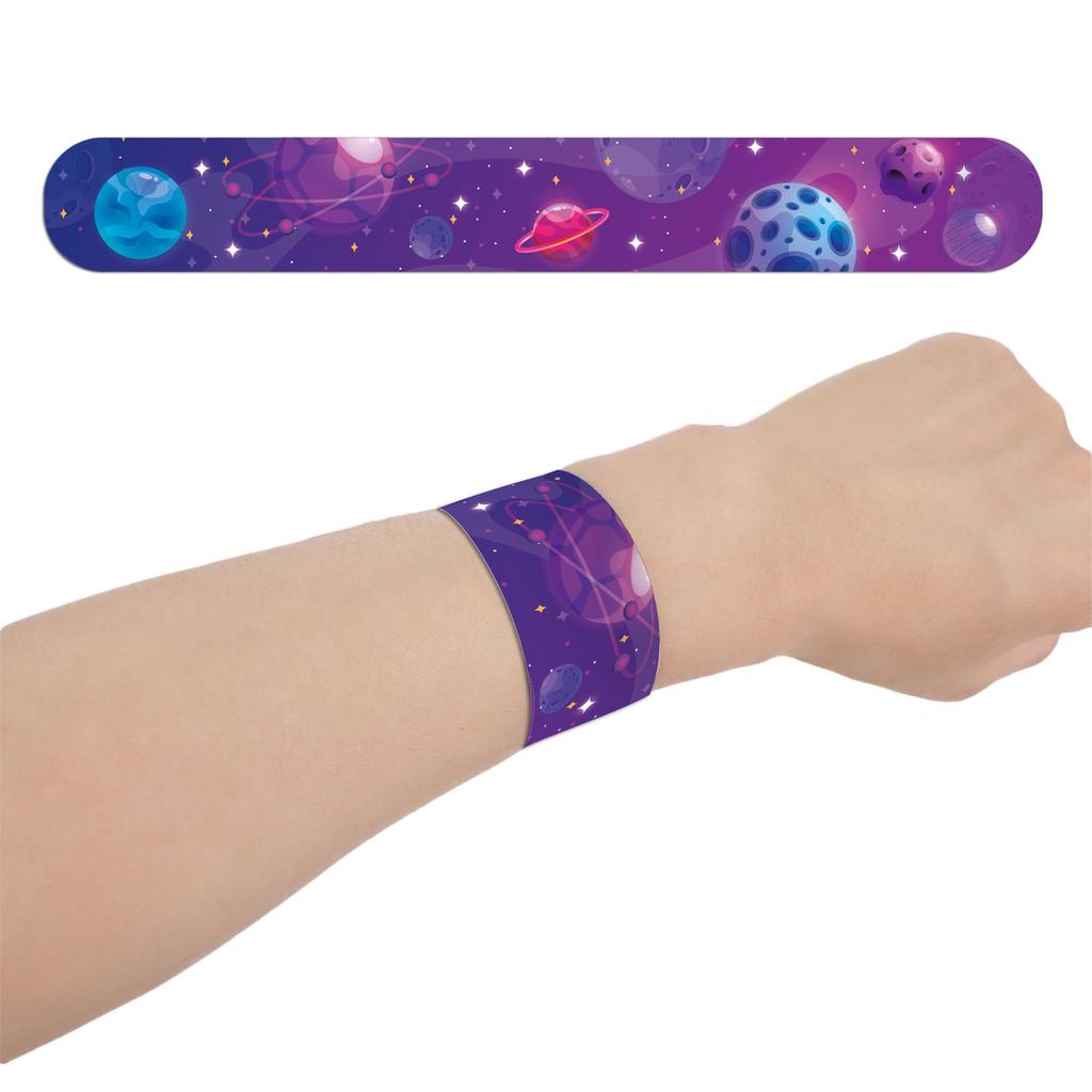 Outer Space Saturn Snap Bracelet – Children's Anime Cartoon Slap Toy for Parties