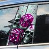 Dice Skull Car Sticker Auto B Pillar Waterproof Sunscreen Center Column Decor Cover Scratches Car Doors Pillar Decal Accessories
