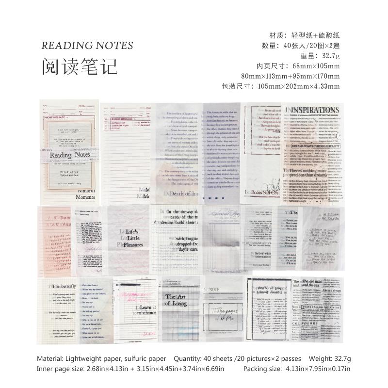 40 Sheets Vintage Collage Paper for Scrapbooking Journaling Card Making DIY Retro Creative Memo Stationery Material