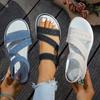 New Style Flip-flops with Sports Wedge Heels and Velcro Fasteners, Large Size, Women's Shoes