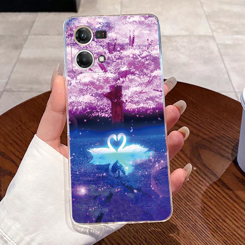 Case For OPPO Reno7 Reno8 4G Reno 7 8 Capa Clear Silicone Soft TPU Cover For Oppo F21 Pro F21S Pro 4G Cute Rabbit Cat Phone Case