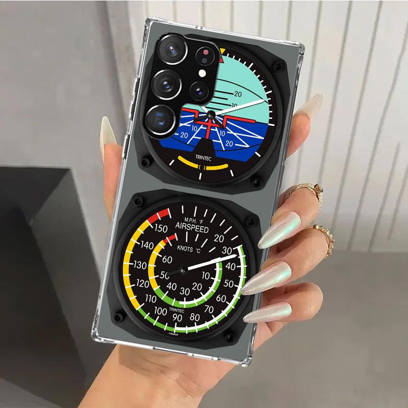 Aviation Aeroplane Helicopter Cockpit Instrument Phone Case for Samsung Galaxy S25 S24 S23 Ultra S22 S21 Plus S20 FE S10 + S10E