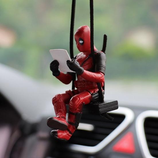Anime Car Mirror Hanging Pendant Deadpool Ornaments Auto Functional Rear View Mirror Charm for Car Interior Decor Christmas Gift