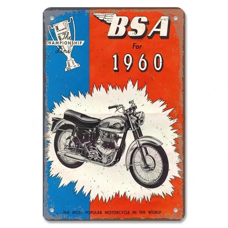 Vintage motokrosový plakát Kovové plechové cedule Motocykl Grand Prix Kovová plaketa Nástěnná dekorace pro garáž Moto Club Man Cave Bar