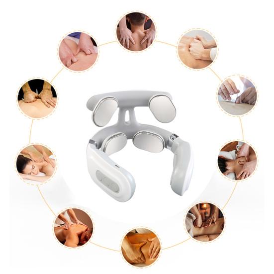 Neck Massager with 6 Vibration Modes 15 Intensity Levels Rechargeable Portable Head Heated Ergonomic Electric Massager