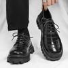 Men's shoes 2024 new autumn British style black casual leather shoes men's business dress big head work trendy shoes