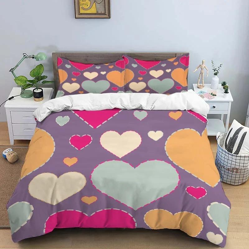 Cartoon Love Hd Print Bedding SettChildren King Size Bedding SetBoyGirlS Bed Double Bed Duvet Covers Pillowcase Bedding Set