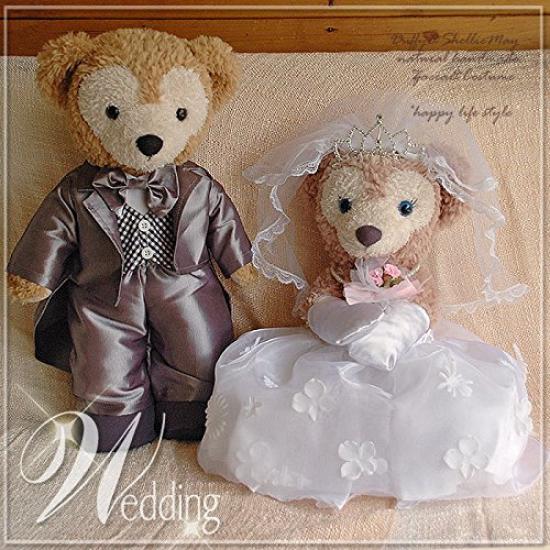 

Welcome Duffy and ShellieMay Size Small Wedding Dress and Tuxedo Set Toy Sold Bear! Costume, (43cm), (12F) (14G) (WD65) [Plush Separately] серый