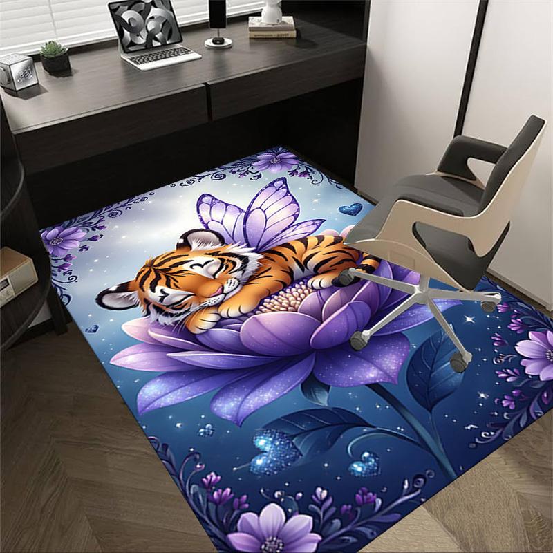 1PC Tiger Fairy Extra Large Non Slip Floor carpet, Office, family, bedroom, Studio Large Area Rug Indoor Rugs, Vibrant Colors
