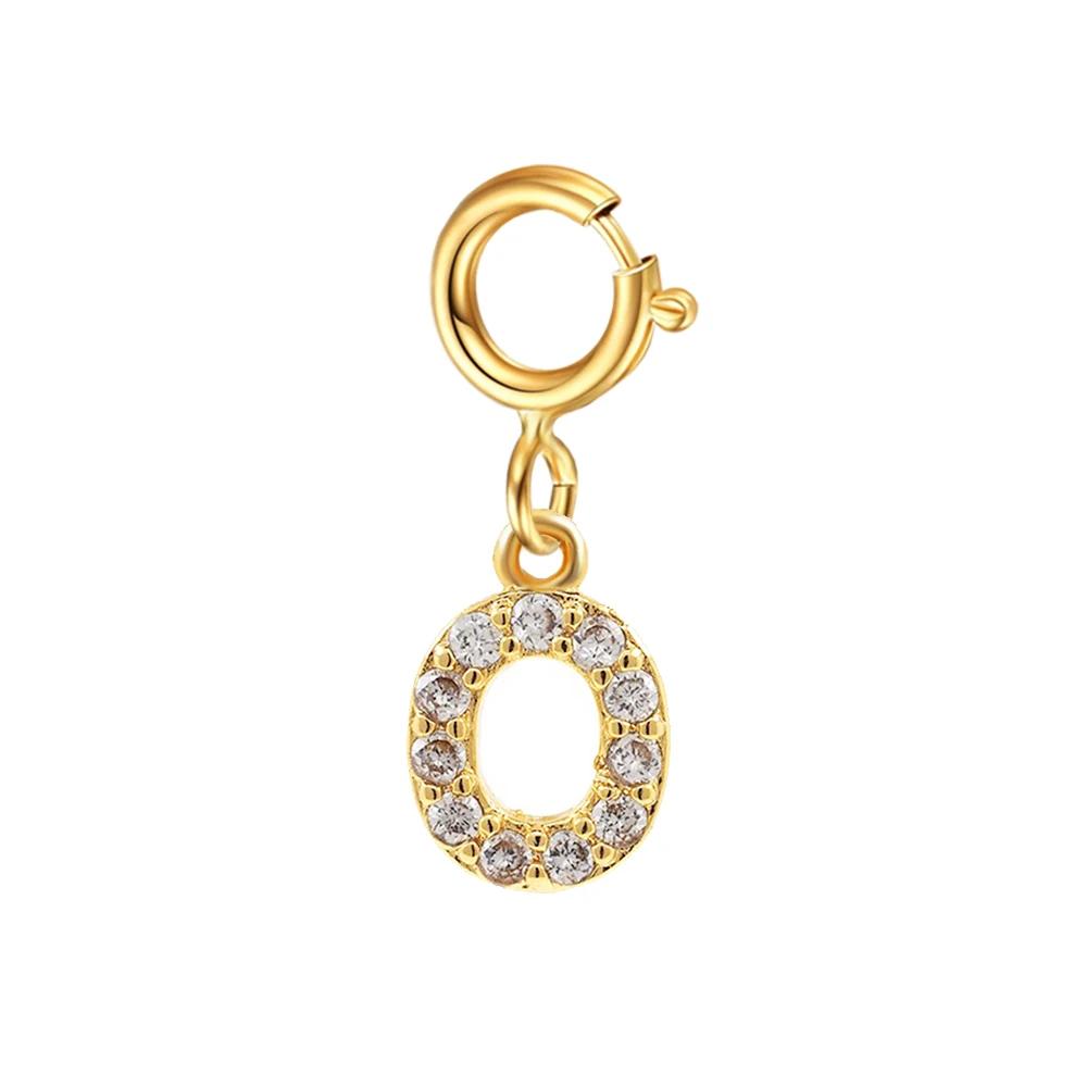 Alphabet Anfangsbuchstabe Anhänger Zirkonia Buchstabenanhänger für Zirkon Herstellung Halskette Ohrring Zirkonia Schlüsselanhänger DIY Zubehör