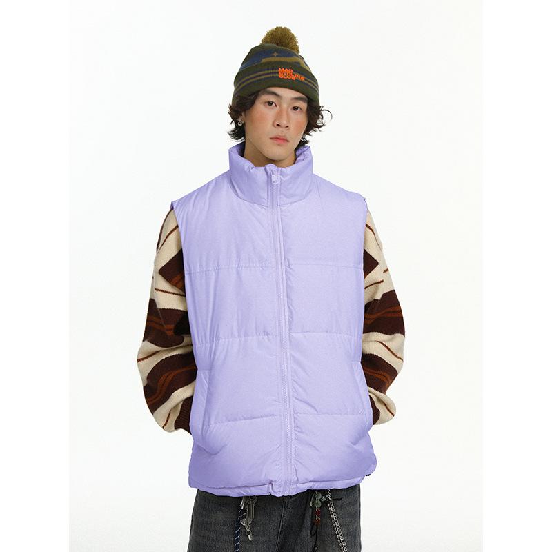 2025 Autumn/Winter Casual Pure Color Warm Down Vest Cape