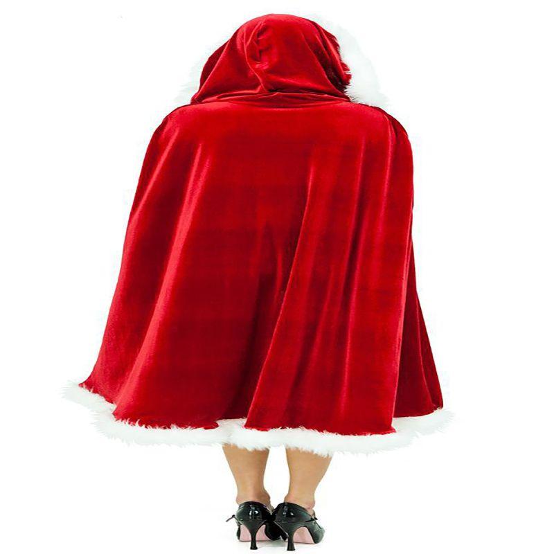Premium Quality Adult Christmas Mrs Santa Claus Cosplay Costume Fancy Hooded Cloak Manteau Xmas For Festive Celebrations