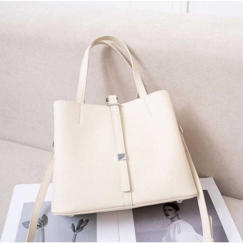 

Женская сумка на плечо из коровьей кожи большой вместимости, женская модная простая сумка-тоут, практичная сумка для поездок на работу, многосекционная