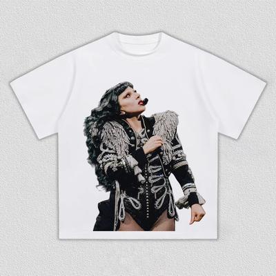 Lady Gaga Vintage Pop Singer Tour Merch T-shirt, Loose Pure Cotton Streetwear Exclusive for Lady Gaga Women and Men T-shirt