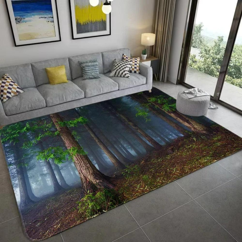 Nature Inspired 3D Scenery Carpet Soft Rug for Living Room Bedroom Kids Room NonSlip Floor Mat Eco Friendly Home Decor Gift Idea