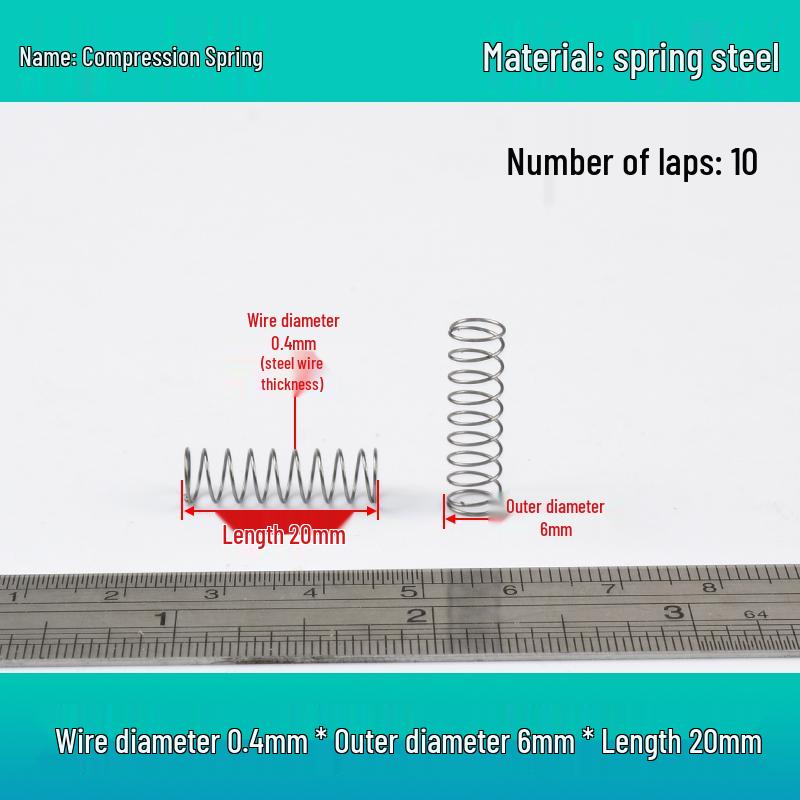 Small Mechanical Compression Spring: 0.4mm Wire, 2-8mm Outer Diameter