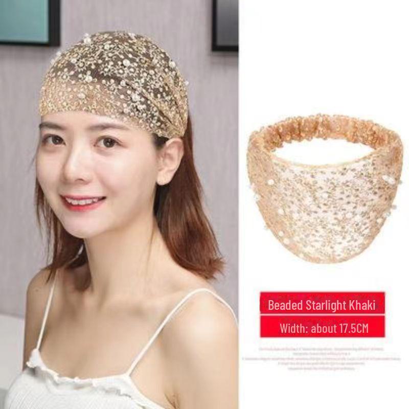 

Полая резинка для волос: Модный головной убор с широким краем для покрытия седых и ломких волос хаки