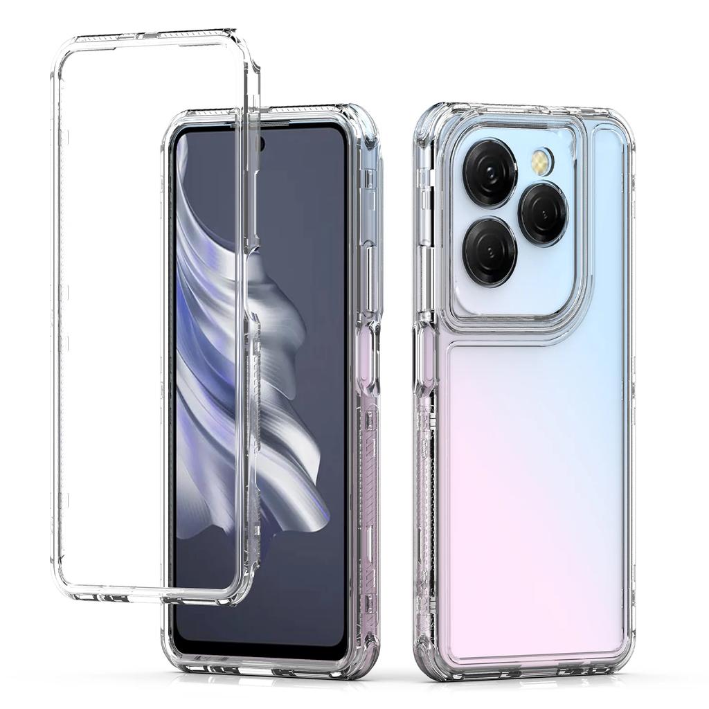 3 in 1 Hybrid Armor Shockproof Phone Case For Tecno Spark 20 Pro Hard Plastic Frame Transparent TPU Back Cover Coque Fundas