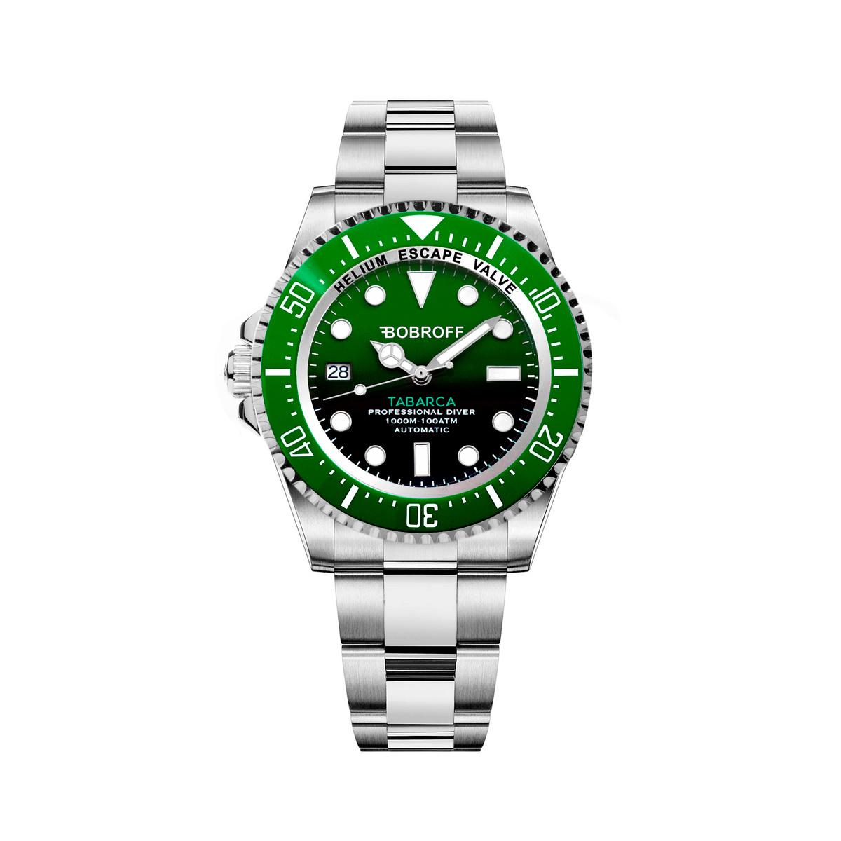 Uhr BOBROFF BF0002ibv. Automatisch, Farbe grün. Mann.