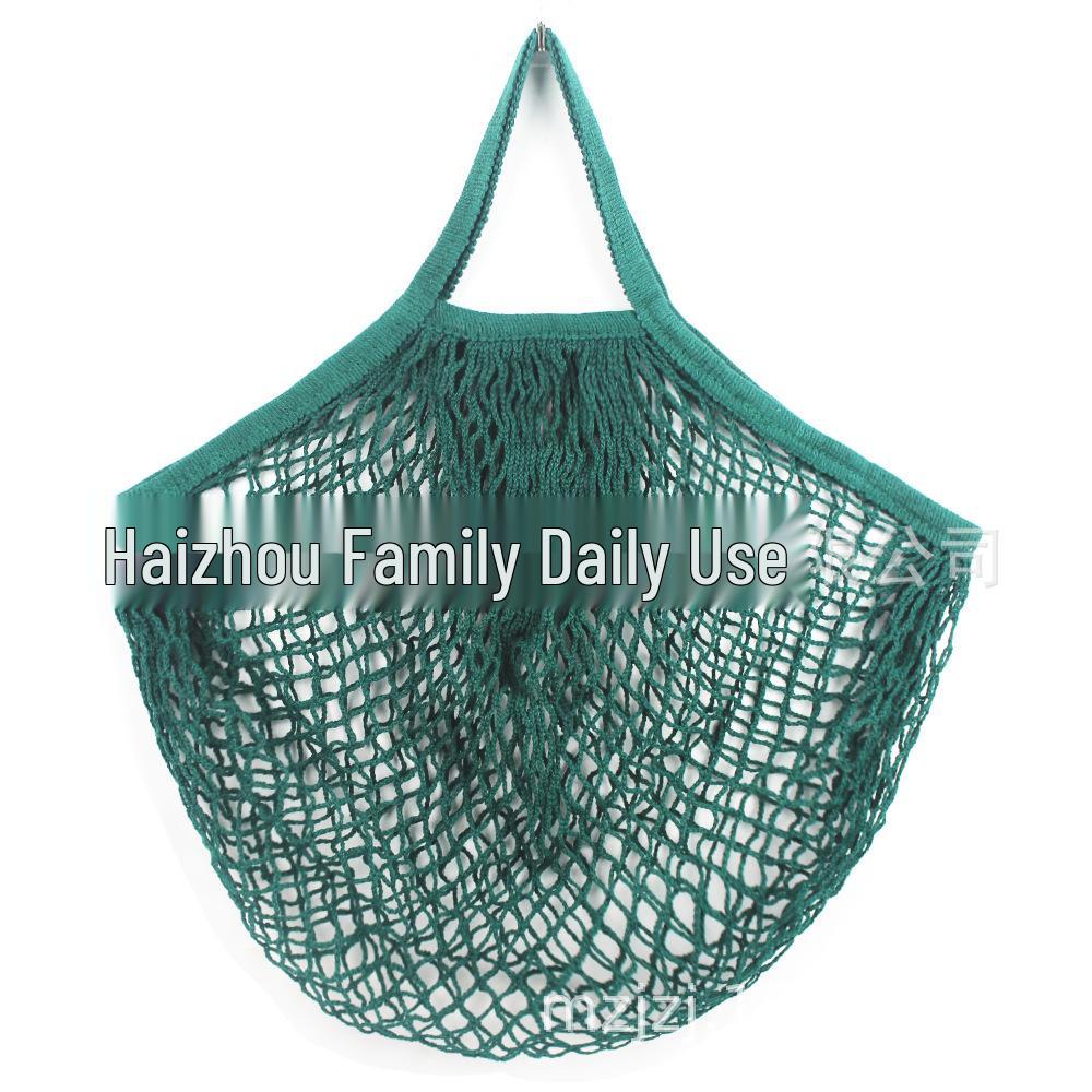 Foldable Pure Cotton Mesh Shopping Bag - Portable Handheld Fruit & Vegetable Storage