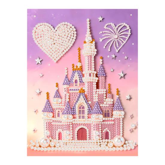 DIY Pearl Painting Kit for Adults Beginners 3D Pearl Art Craft Resin Pearls Pre-Printed Canvas Set for Home Wall Decor Gift Idea