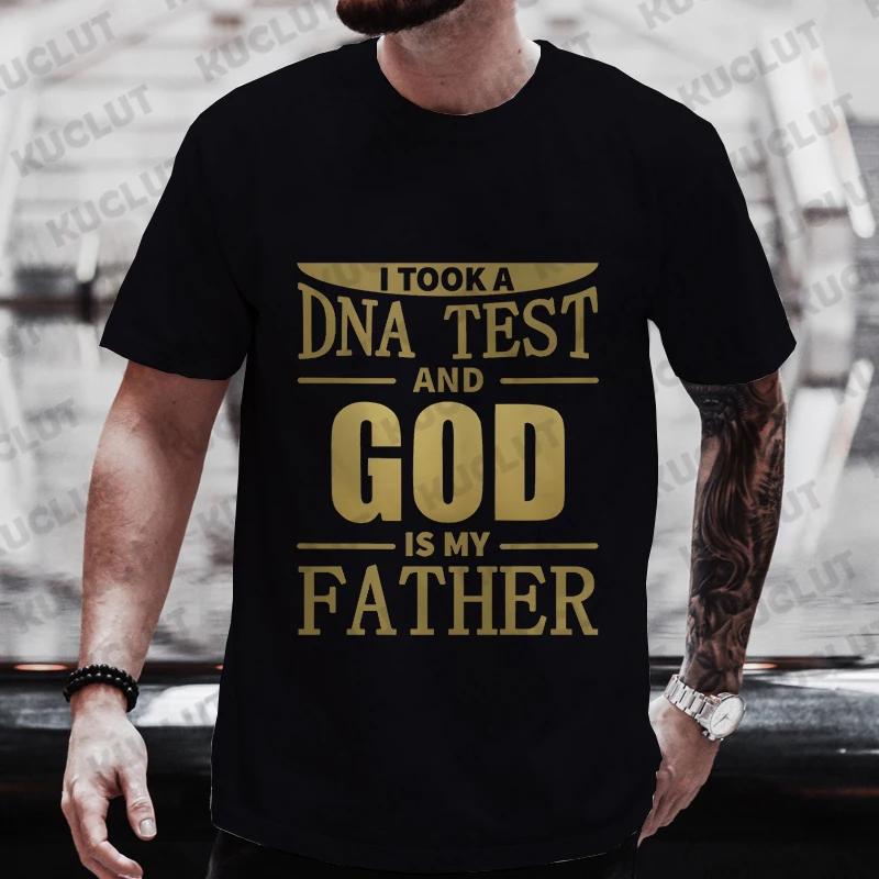 Religious Christian Tshirt For Unisex Took A Dna Test And God Is My Father Print Unisexs Tshirts Christian Cross Jesus Tee Clothes