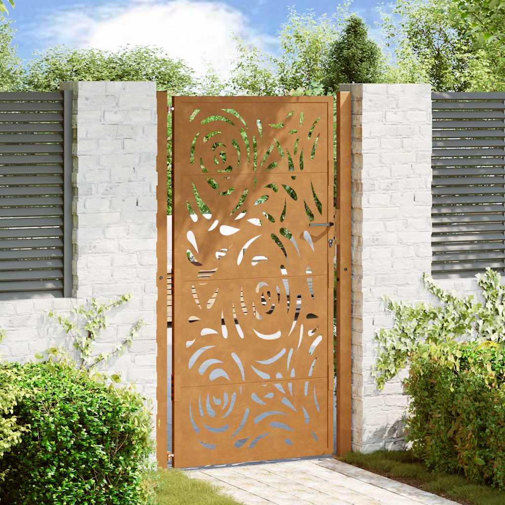 Garden Gate 100 x 175 cm Weathering Steel Flame Design