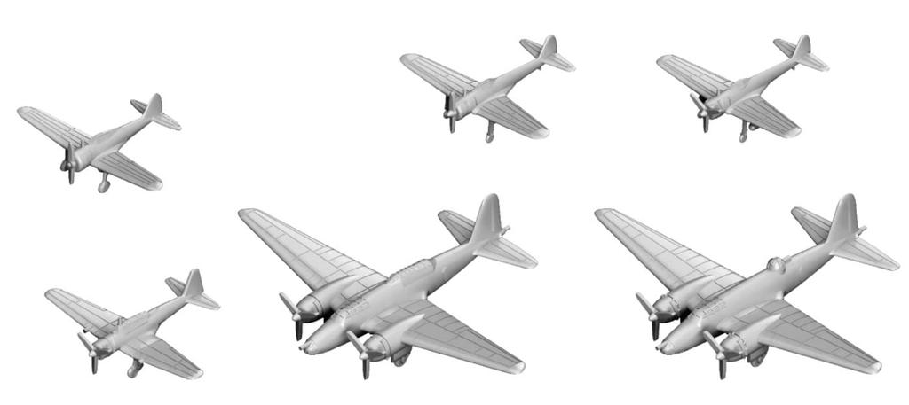 Pit Road 1/700 Skywave Series Japanese Army Aircraft Set 2 Plastic Model Kit S69 Molded Color