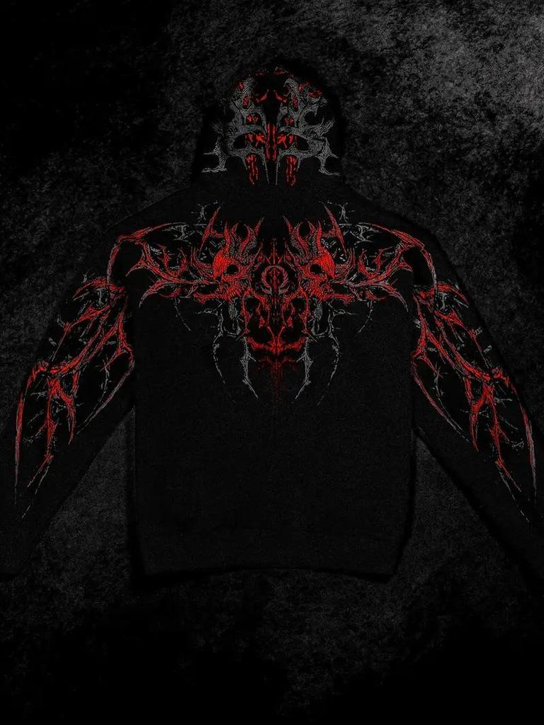 Breathedivinity Herbst Herren Kapuzenjacke mit Print in Übergröße