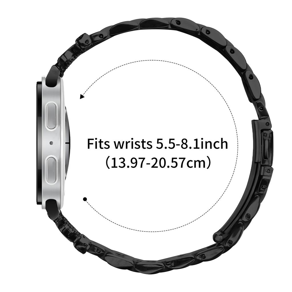 Watch Band with Connector for Samsung Galaxy Watch8 44mm/40mm/8 Classic 46mm 7-Bead Rhinestone Crown Metal Strap