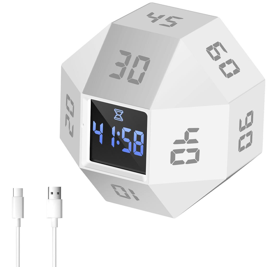 Productivity Cube Timer Pomodoro Timer Gravity Sensor Flipping Countdown Cooking Study Mini Digital Timer Kitchen Accessories