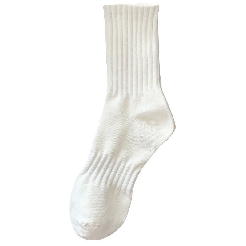 Pánské ponožky Zhuji s vysokým pasem, střední velikost, jednobarevné - zesílené, deodorantní, sportovní, savé, univerzální na podzim a zimu.