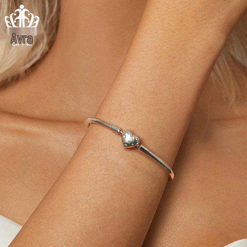 S925 Sterlingsilber Oxidiert Zirkon Stern Liebe Armband für Damen