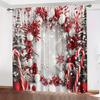 2 Stück Blackout-Gardinen mit Weihnachtsmotiv, aus transparentem Polyester, mit Stangendurchzug – für Schlafzimmer, Wohnzimmer & Büro