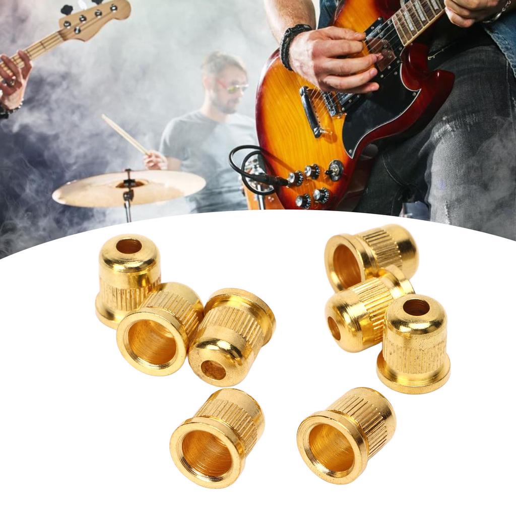 8PCS Guitar String Ferrule Alloy Compact Bass Through Body Buckle for Replacement