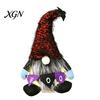 Striped Knitted Gnomes Halloween Plush Gnome Decoration, Spooky Boo Swedish Tomte Elf Figurine, Decorations Scandinavian Dwarf Ornament for Home Table