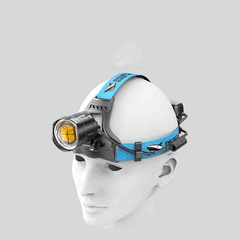 Smile Shark High Power High Light Headlamp Charging Outdoor Walking Site Headlamp Construction Focusing P100 Waterproof Headlamp
