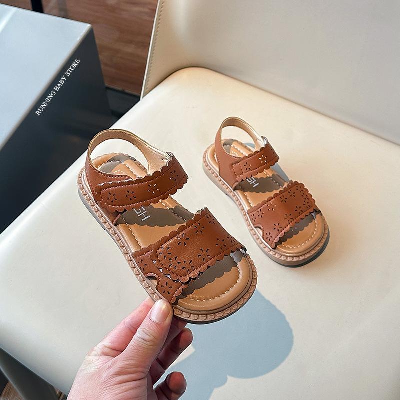 

Fashionable Girls Sandals Summer Hollow-out Flowers Princess Sandal 1-6 Years Old Student Outside Wearing Versatile Shoes I03023 21 коричневый
